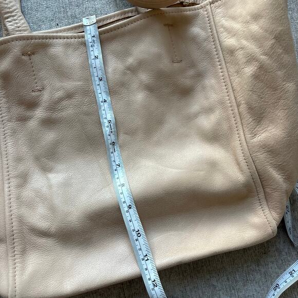 Beige Tan Leather Tote Bag - Picture 7 of 7